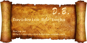 Davidovics Bíborka névjegykártya