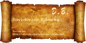 Davidovics Bíborka névjegykártya