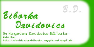 biborka davidovics business card